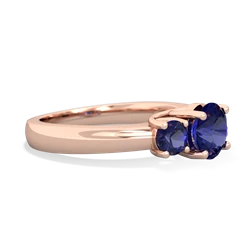 Aquamarine Three Stone Round Trellis 14K Rose Gold ring R4018