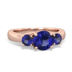 Tanzanite Three Stone Round Trellis 14K Rose Gold ring R4018