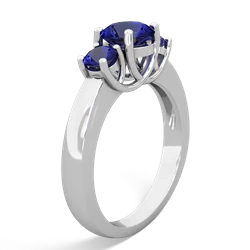 Amethyst Three Stone Round Trellis 14K White Gold ring R4018