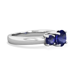 Amethyst Three Stone Round Trellis 14K White Gold ring R4018