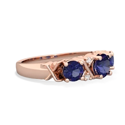 Sapphire Hugs And Kisses 14K Rose Gold ring R5016