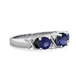 Tanzanite Hugs And Kisses 14K White Gold ring R5016