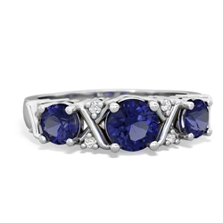 Sapphire Hugs And Kisses 14K White Gold ring R5016