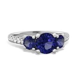 Tanzanite Pave Trellis 14K White Gold ring R5500