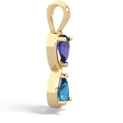 Lab Sapphire Infinity 14K Yellow Gold pendant P5050