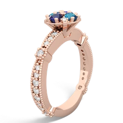 Lab Sapphire Sparkling Tiara Cluster 14K Rose Gold ring R26293RD