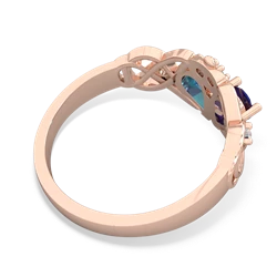 Lab Sapphire 'One Heart' Celtic Knot Claddagh 14K Rose Gold ring R5322