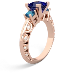 Lab Sapphire Eternal Embrace Engagement 14K Rose Gold ring C2001