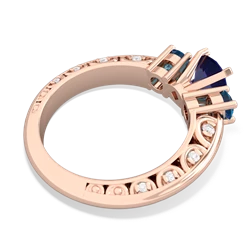 Lab Sapphire Art Deco Eternal Embrace Engagement 14K Rose Gold ring C2003