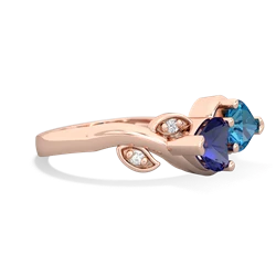 Lab Sapphire Floral Elegance 14K Rose Gold ring R5790