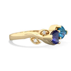 Lab Sapphire Floral Elegance 14K Yellow Gold ring R5790