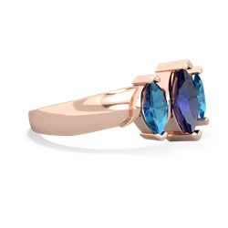 Lab Sapphire Three Peeks 14K Rose Gold ring R2433