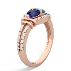 Lab Sapphire Art-Deco Keepsake 14K Rose Gold ring R5630