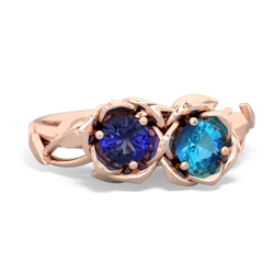 Lab Sapphire Rose Garden 14K Rose Gold ring R5510