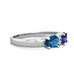 Lab Sapphire Pear Bowtie 14K White Gold ring R0865