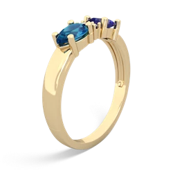 Lab Sapphire Pear Bowtie 14K Yellow Gold ring R0865