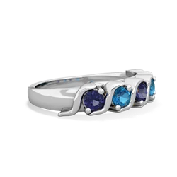 Lab Sapphire Anniversary Band 14K White Gold ring R2089