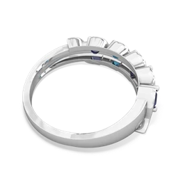 Lab Sapphire Anniversary Band 14K White Gold ring R2089