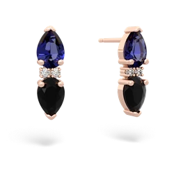 Lab Sapphire Bowtie Drop 14K Rose Gold earrings E0865