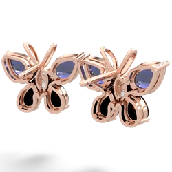 Lab Sapphire Butterfly 14K Rose Gold earrings E2215