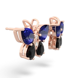 Lab Sapphire Butterfly 14K Rose Gold earrings E2215