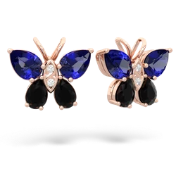 Lab Sapphire Butterfly 14K Rose Gold earrings E2215