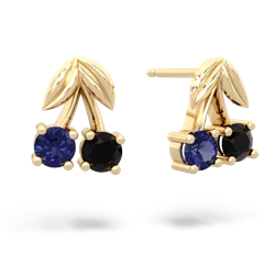 Lab Sapphire Sweet Cherries 14K Yellow Gold earrings E7001