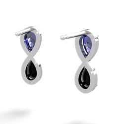 Lab Sapphire Infinity 14K White Gold earrings E5050