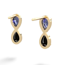 Lab Sapphire Infinity 14K Yellow Gold earrings E5050