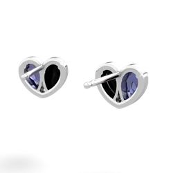 Lab Sapphire 'Our Heart' 14K White Gold earrings E5072