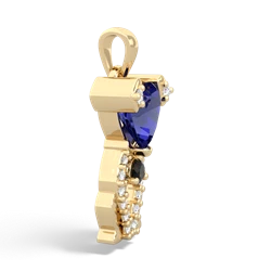 Lab Sapphire Puppy Love 14K Yellow Gold pendant P5800