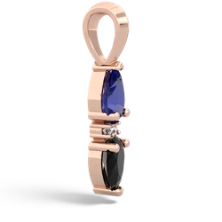 Lab Sapphire Bowtie Drop 14K Rose Gold pendant P0865