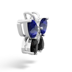 Lab Sapphire Butterfly 14K White Gold pendant P2215