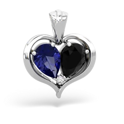 Lab Sapphire Two Become One 14K White Gold pendant P5330