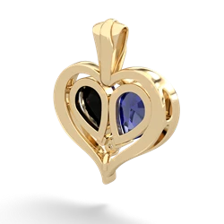 Lab Sapphire Two Become One 14K Yellow Gold pendant P5330