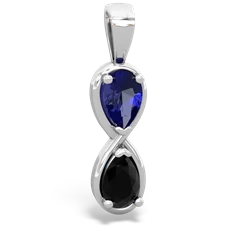 Lab Sapphire Infinity 14K White Gold pendant P5050