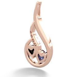 Lab Sapphire Keepsake Curves 14K Rose Gold pendant P5450