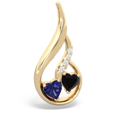 Lab Sapphire Keepsake Curves 14K Yellow Gold pendant P5450