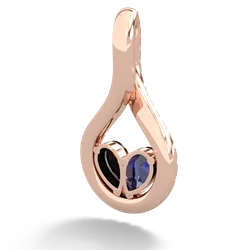 Lab Sapphire Pave Twist 'One Heart' 14K Rose Gold pendant P5360