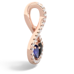 Lab Sapphire Pave Twist 'One Heart' 14K Rose Gold pendant P5360