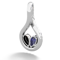 Lab Sapphire Pave Twist 'One Heart' 14K White Gold pendant P5360