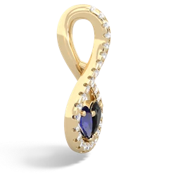 Lab Sapphire Pave Twist 'One Heart' 14K Yellow Gold pendant P5360