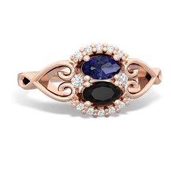 Lab Sapphire Love Nest 14K Rose Gold ring R5860