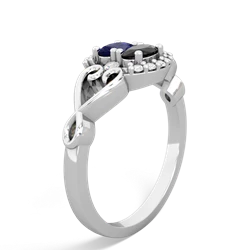 Lab Sapphire Love Nest 14K White Gold ring R5860