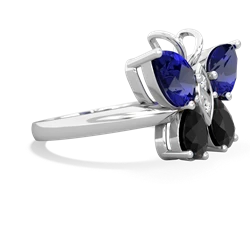 Lab Sapphire Butterfly 14K White Gold ring R2215