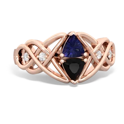 Lab Sapphire Keepsake Celtic Knot 14K Rose Gold ring R5300