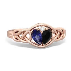 Lab Sapphire Celtic Love Knot 14K Rose Gold ring R5420