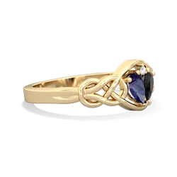 Lab Sapphire Celtic Love Knot 14K Yellow Gold ring R5420