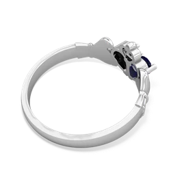 Lab Sapphire 'Our Heart' Claddagh 14K White Gold ring R2388