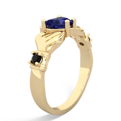 Lab Sapphire Claddagh Keepsake 14K Yellow Gold ring R5245